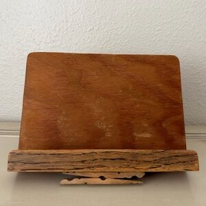 Vintage Rustic Primitive Handmade Wood Easel Stand Shelf Tabletop Cottage Farm